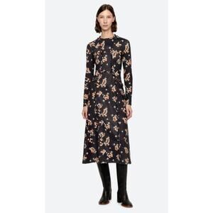 Sea New York Black Floral Midi Dress